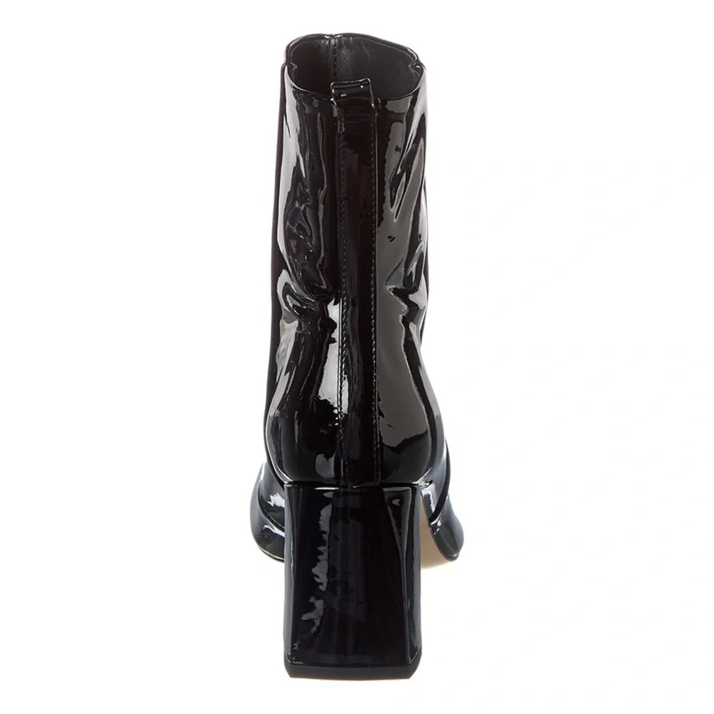 Good American Square Toe Bootie in Black Patent 8.5 - Picture 5 of 12